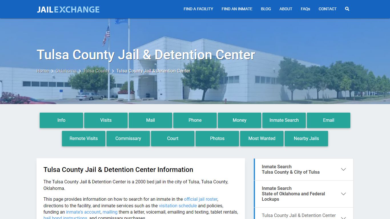Tulsa County Jail & Detention Center, OK Inmate Search, Information